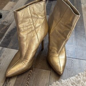 Aqua Metallic Gold Heeled Boots